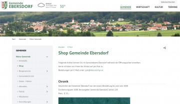 Neue Seite auf der Homepage - Shop Gemeinde Ebersdorf